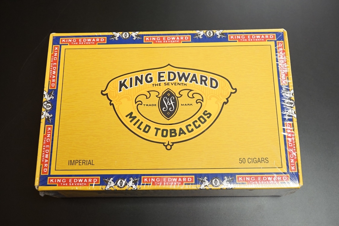 A sealed box of 50 King Edward cigars